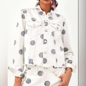 Zara polka dot denim jacket